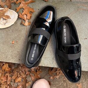 Bruno Marc Preppy Black Patent Leather Academia Loafers for Women Sz. 7.5 New